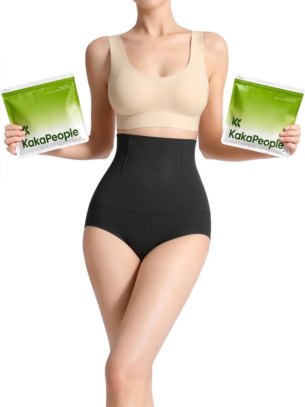 KakaPeople Anti-Gravity Shaper Shorts Shaper Shorts Black & Beige Size Small NWT